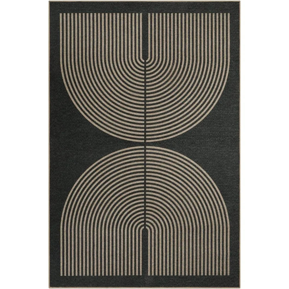 Black Rainbow Jute Rug