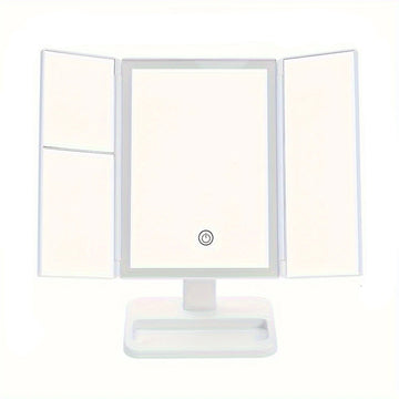 Tri-Fold LED Makeup Mirror